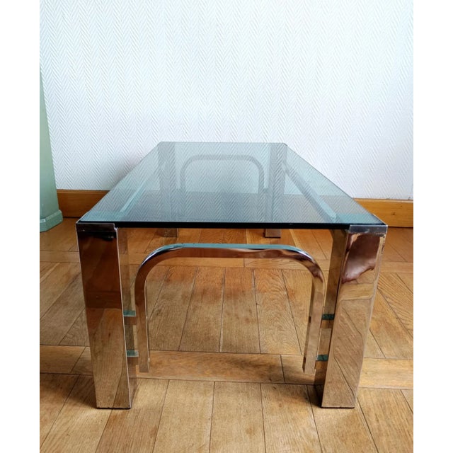 Metal Vintage Chrome Metal Coffee Table, 1970s For Sale - Image 7 of 14