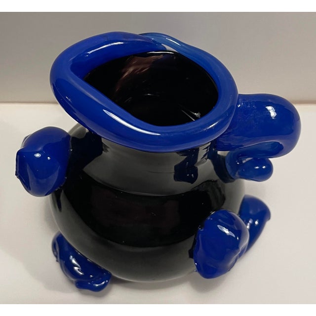 Modern 1990s Art Glass Cream and Sugar Coffee Set For Sale - Image 3 of 7