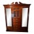 Late 19th Century Victorian Carved Walnut Triple Compactum Wardrobe With Beveled Mirror Doors For Sale
