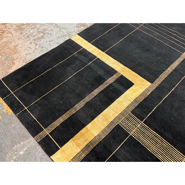 2010s 9ft 1in × 11ft 10in Stark Carpet Wool + Silk Area Rug For Sale - Image 5 of 12