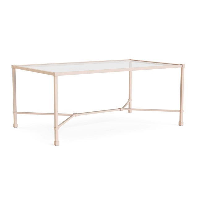 Brown Jordan Venetian 26" x 43" Coffee Table in Blush For Sale