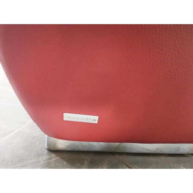 Italian Red Leather Sofa by Divanotti, Postmodern, 1990s For Sale - Image 12 of 18