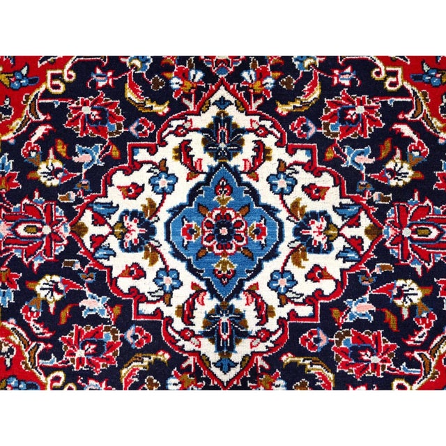 1960 Red Worn Wool Hand Knotted Vintage Persian Kashan Dense Weave Pure Wool Soft Rug For Sale - Image 12 of 12