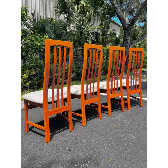 Brown Mid Century Modern Teak Dining Chairs Made in Canada | Set of Four by Nordic Furniture For Sale - Image 8 of 12