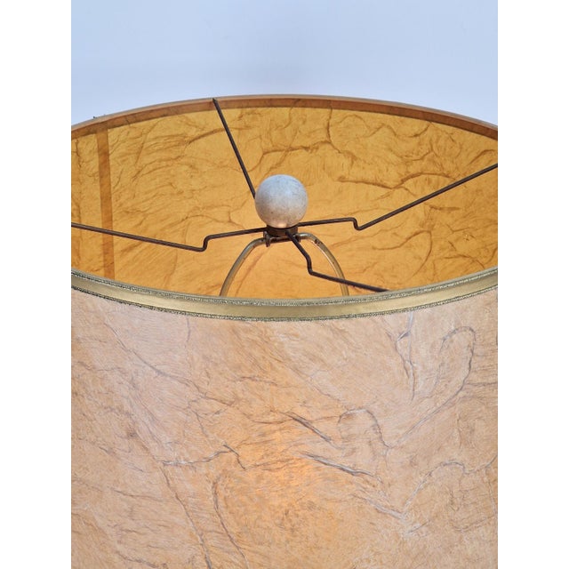 Ivory Vintage Organic Ribbed Plaster Table Lamp, 1970s For Sale - Image 8 of 9