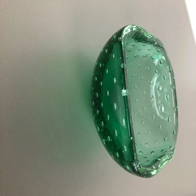 Green Murano Glass Bullicante Ashtray, Italy, 1970s For Sale - Image 10 of 18