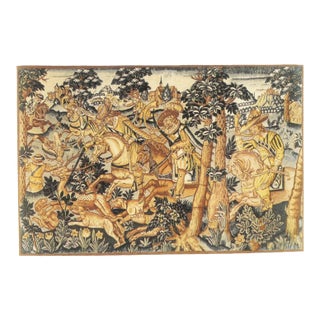 The Country Hunt Silkscreen Tapestry - 105 X 160 Cm (3'5" X 5'3") - Requires Rod Size 4 For Sale