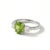 Contemporary Peridot & Cubic Zirconia Ring, Three Stone Engagement Ring Us 7 For Sale - Image 3 of 5