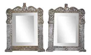 Indo-Portuguese Silver Framed Mirrors - A Pair
