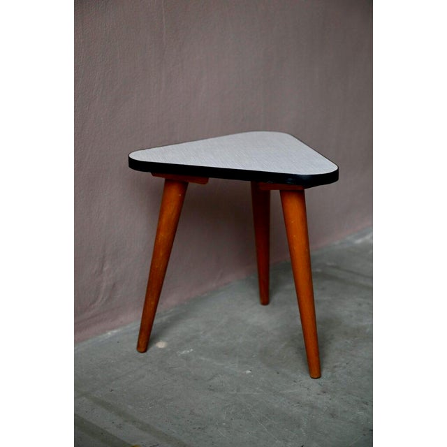 Small Vintage Tripod Plant Holder Table in Gray Formica, 1960s For Sale - Image 4 of 7