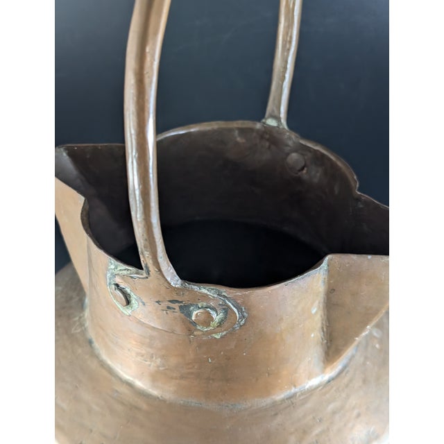 19th Century Copper Water Pitcher Jig Double Spout Brass Base 16" For Sale - Image 10 of 10