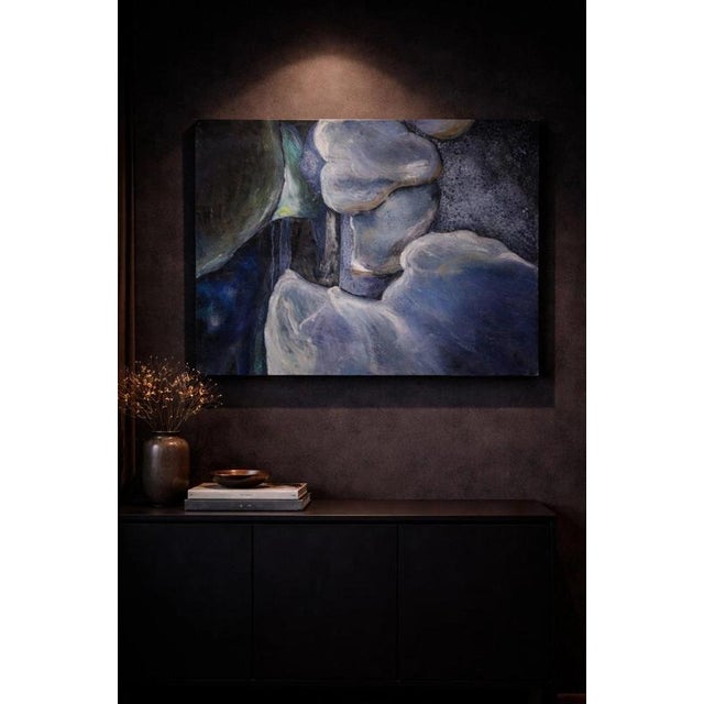 A powerful large-scale contemporary original oil painting on canvas, distinguished by its expressive handling of paint,...