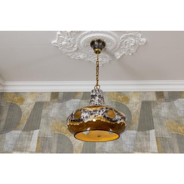 German Mid-Century Modern Fat Lava Ceramic Pendant Light, 1970s For Sale - Image 9 of 18