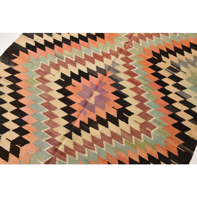 Anatolian Wool Kilim Rug For Sale - Image 4 of 11