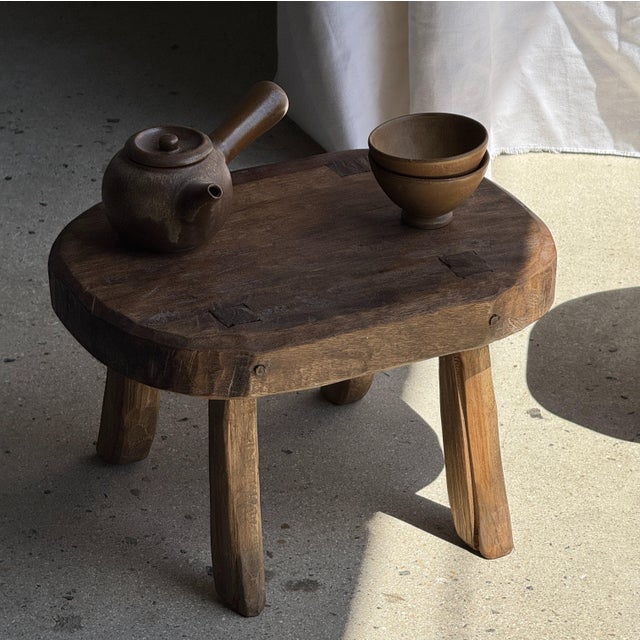 Small Oval Teak Occasional Stool For Sale - Image 14 of 18