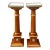 Pair Mahogany and Gilt Decorated Galleried Marble Top Pedestals by Francesco Meroni For Sale