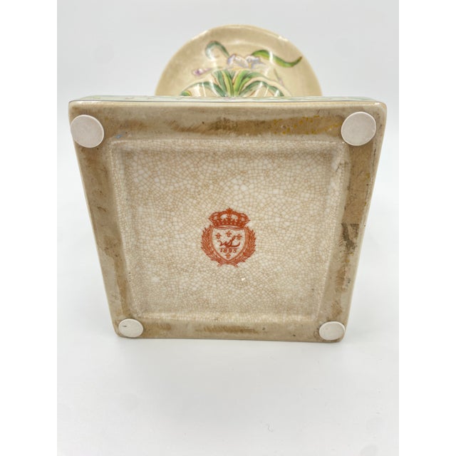 Cream Late 20th Century Iris and Dragonfly Art Nouveau Planter by Wong Lee For Sale - Image 8 of 8