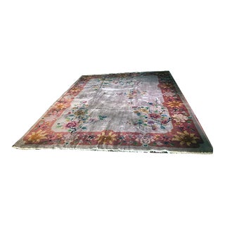 1920s Antique Chinese Deco Style Rug For Sale