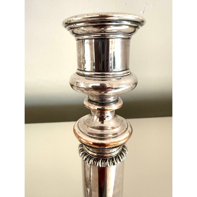Pair of 19th Century English Silver Plated Telescopic Candlesticks For Sale - Image 9 of 13
