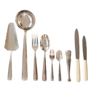 Large French Cutlery Set for Twelve People from Le Couvert Français Coquille, 1930s, Set of 75 For Sale