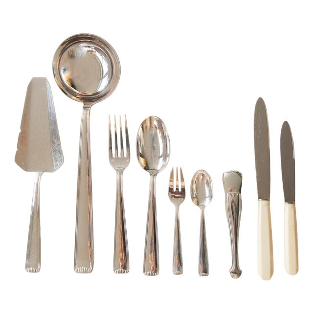 Large French Cutlery Set for Twelve People from Le Couvert Français Coquille, 1930s, Set of 75 For Sale