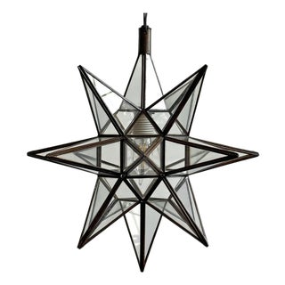 Clear Moravian Star Pendant Light Medium For Sale
