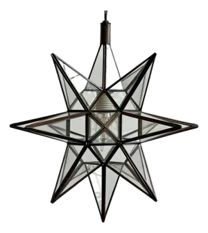 Clear Moravian Star Pendant Light Medium