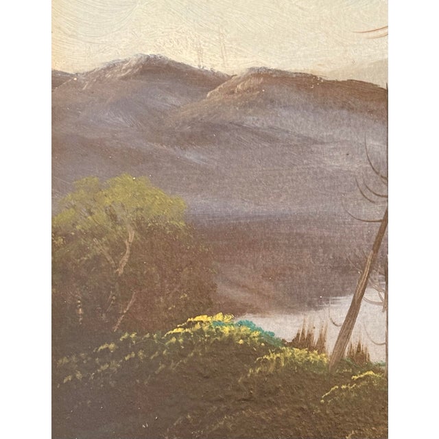 Mid 20th Century Vintage Framed Rustic Oil on Board Landscape - “Mount Whitney in California” For Sale - Image 5 of 12