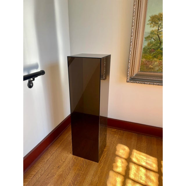 Vintage 1970s Black Lucite Pedestal For Sale - Image 13 of 13
