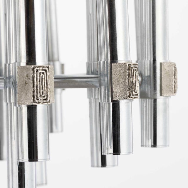Brutalist 25-Light Chandelier in Chrome by Gaetano Sciolari, Italy, 1960s For Sale - Image 6 of 12
