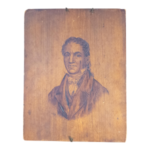 19th Century American Pyrography Portrait of a Gentleman by Robert Ball Hughes