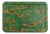 Vintage Hand Painted Chinoiserie Tole Tray Emerald Green and Gold Lacquer Rectangular Serving Tray For Sale
