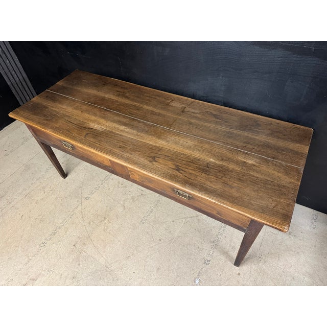 Wood Antique French Console Table in Chestnut, 1800 For Sale - Image 7 of 18