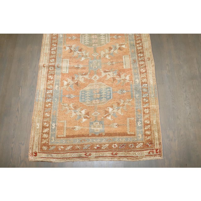 Textile Early 20th Century Zabihi Collection Apricot Persian Runner - 3'8" x 12'5" For Sale - Image 7 of 12