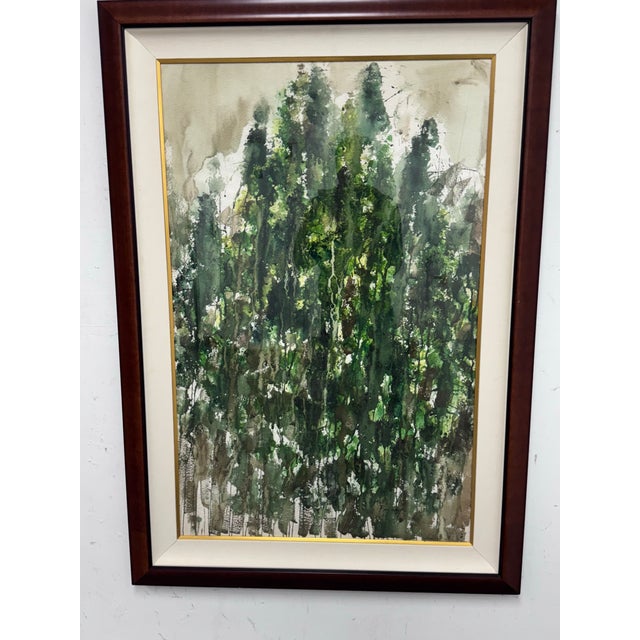 Traditional Circa 1936 Artist Fuimark Watercolor Painting For Sale - Image 3 of 12