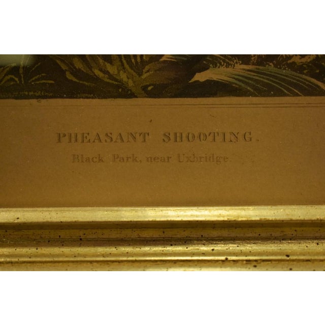 Sculpture Materials Late 19th Century Pheasant Shooting Hand-Engraved Litho Black Park, Near Uxbridge Drawn by R Havell For Sale - Image 7 of 7