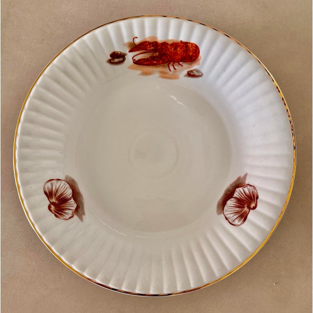 Nautical Porcelain Seafood Platter, Chop Plate With Lobster & Shellfish From Poland’s Wawel Fine China, Scalloped Gold Edge, Circa Mid-20th Century For Sale - Image 12 of 12
