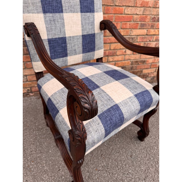Newly Upholstered English Arm Chair For Sale - Image 4 of 13