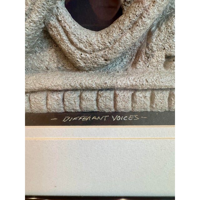 Sculpture Materials Wonderfully Weird Ralph Prata “Different Voices” Limited-Edition Cubist Concrete Wall Sculpture / Painting For Sale - Image 7 of 9