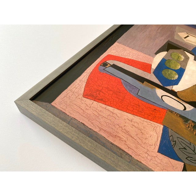1990s Pablo Picasso Vintage 1992 Modernist Lithograph Print Framed Cubist Exhibition Poster " Still Life With Biscuits " 1924 For Sale - Image 5 of 12