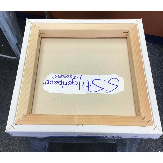 Acrylic on 12” by 1.5 by 12” Stretched Canvas. Artist signed on the back side with S. Stilgenbauer (CA Artist Stephen...