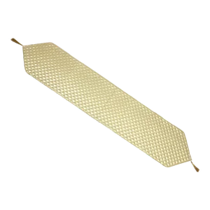 1970's Glamorous Metallic Gold, Quilted Table Runner