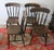 Antique set of 4 solid oak farmhouse dining chairs dating from the last part of the nineteenth century. The chairs have...