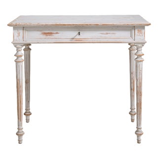 Louis XVI White Patinated Table, Neoclassical Style, France, Circa 1900 For Sale