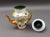 White Mid 20th Century Bohemian Czech White Cut to Green Cased Gold Gilt Hand Painted Floral Teapot For Sale - Image 8 of 10