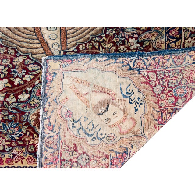 Late 19th Century Persian Lavar Pictorial Karim Khan Zand Rug For Sale - Image 12 of 13