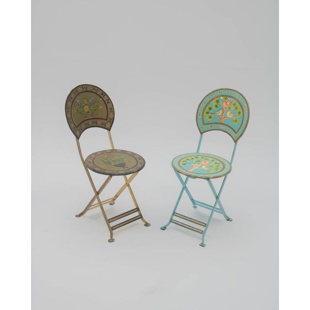 Folk-Art-Style Folding Chairs, 1940s, Set of 2 For Sale - Image 16 of 16