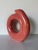 Striking 1980s Postmodern sculptural ceramic vase by Jessica, featuring a bold circular form with a sweeping asymmetrical...