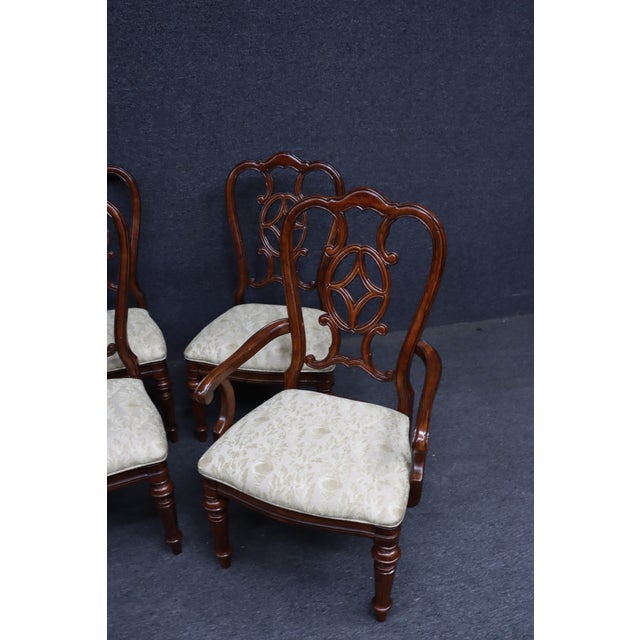 Traditional Set of 6 Thomasville Georgian Style Cherry Dining Chairs For Sale - Image 3 of 17