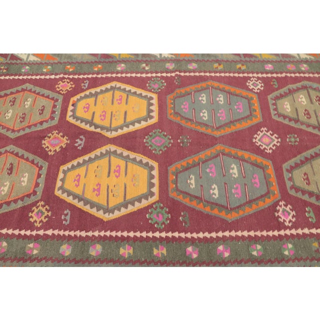 1970s Tribal Red Gray Kilim For Sale - Image 10 of 13